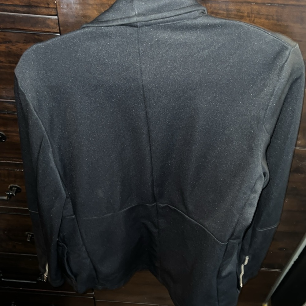 Sexy wide collar fashion jacket great for layering black, mens size medium - Picture 9 of 9